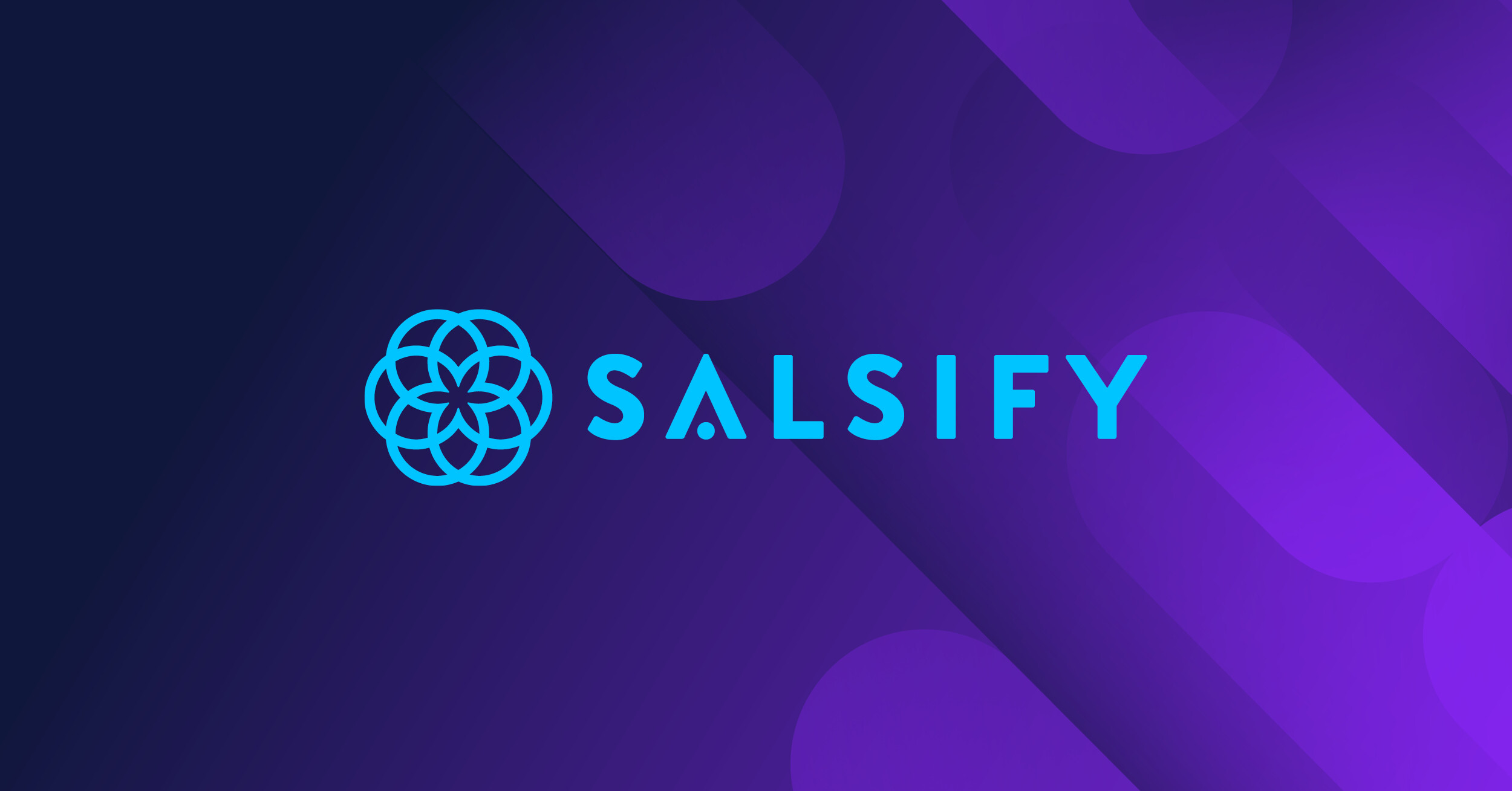 Salsify wordmark on a purple geometric background