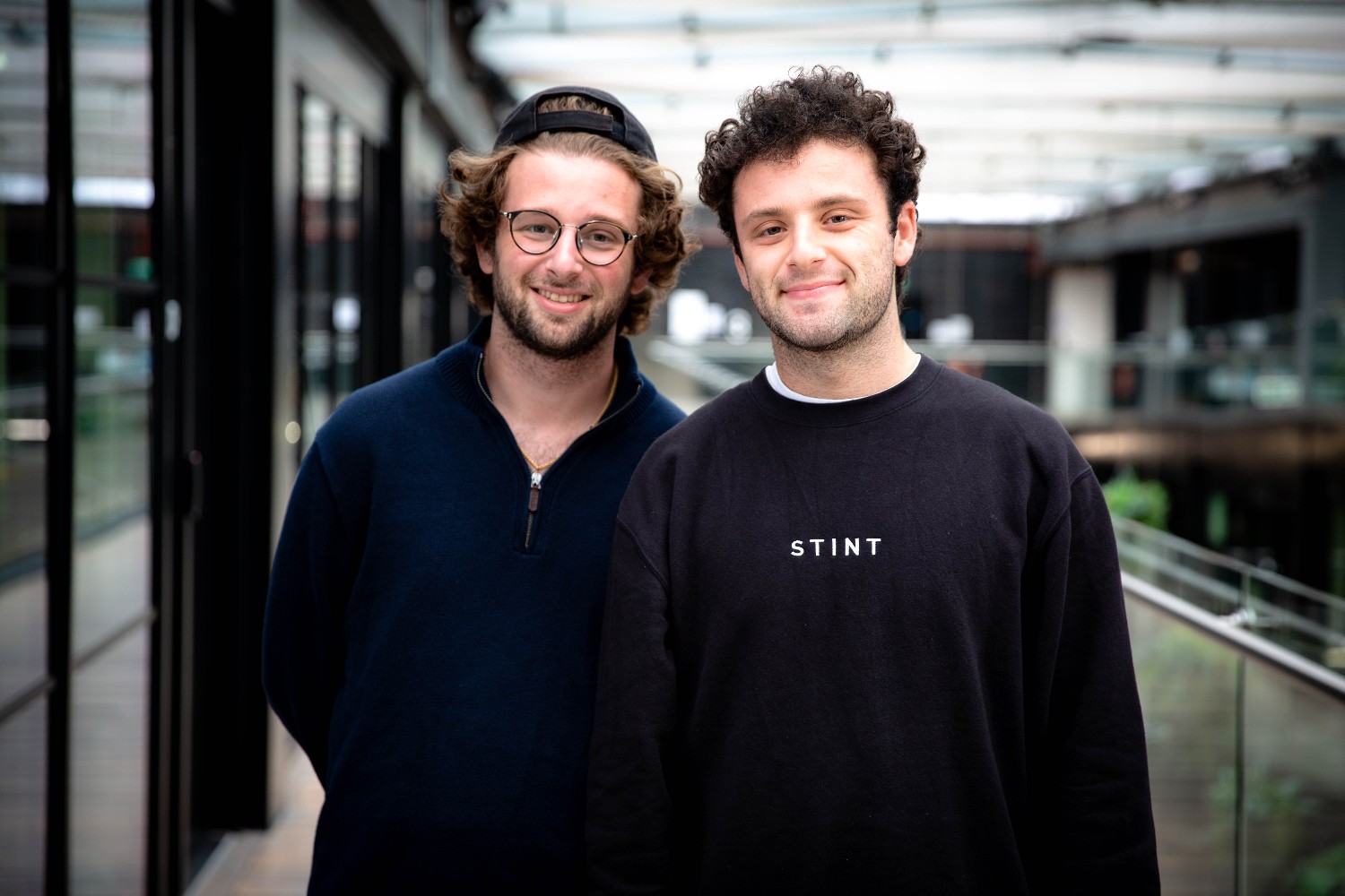 Sol Schlagman, left, and Sam Schlagman, right, standing together in Stint clothing