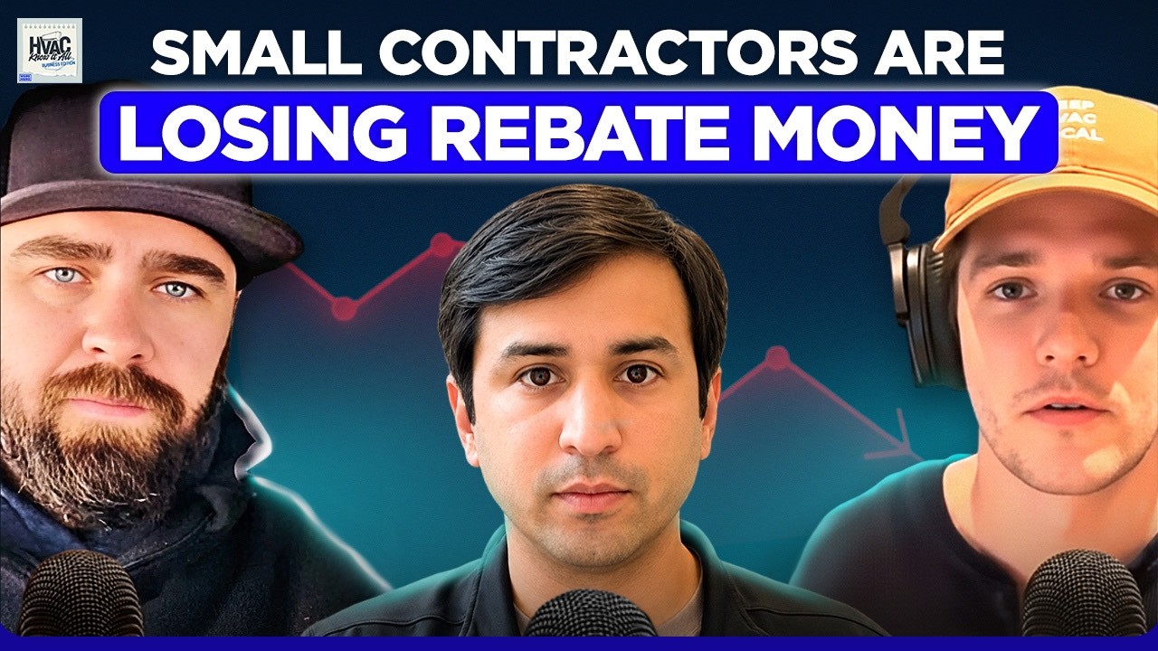 Samir Pendse speaking between two podcast hosts about rebate challenges for small contractors