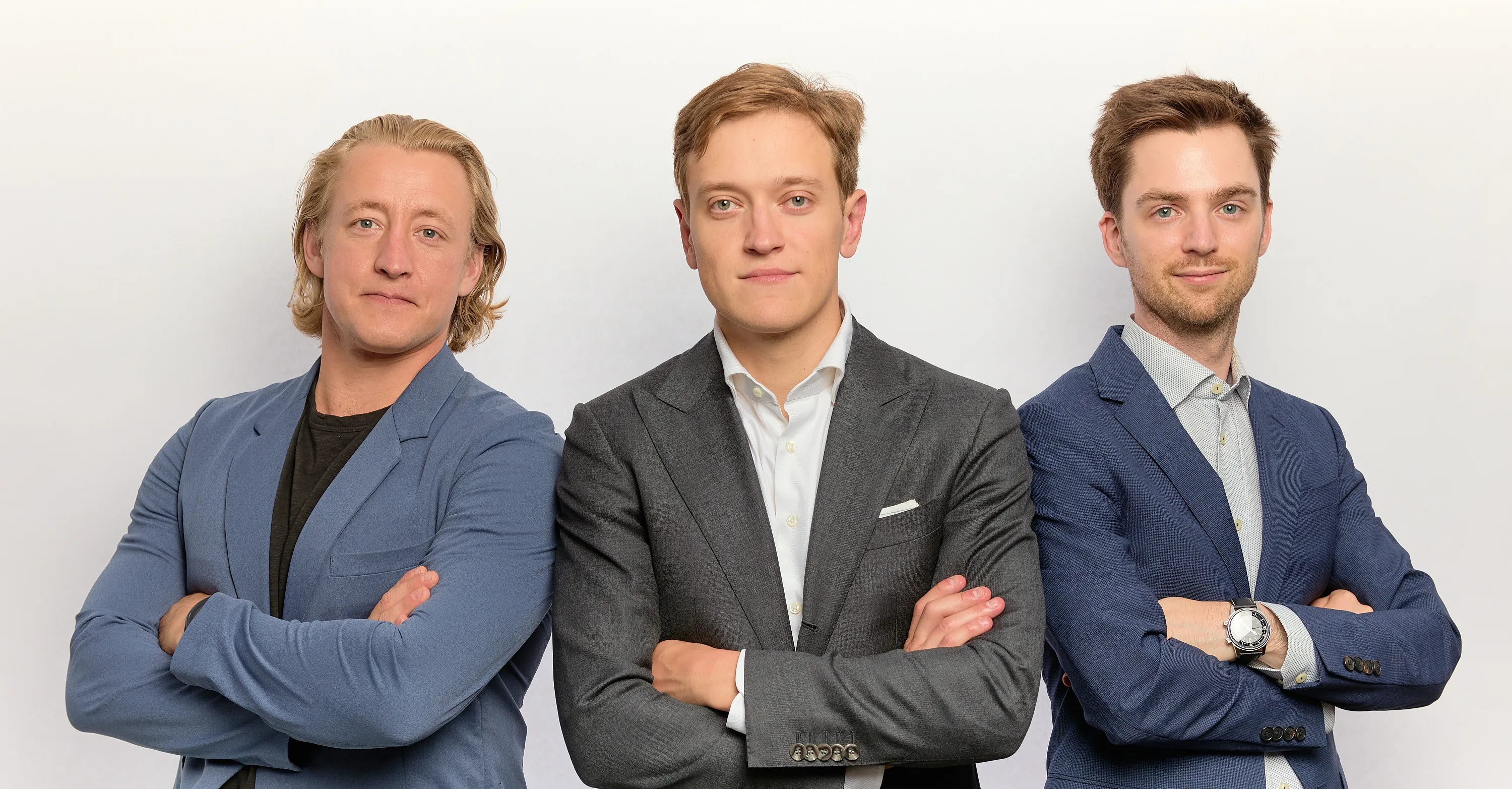 Mercantile’s three co-founders, with Samuel Poirier in the center