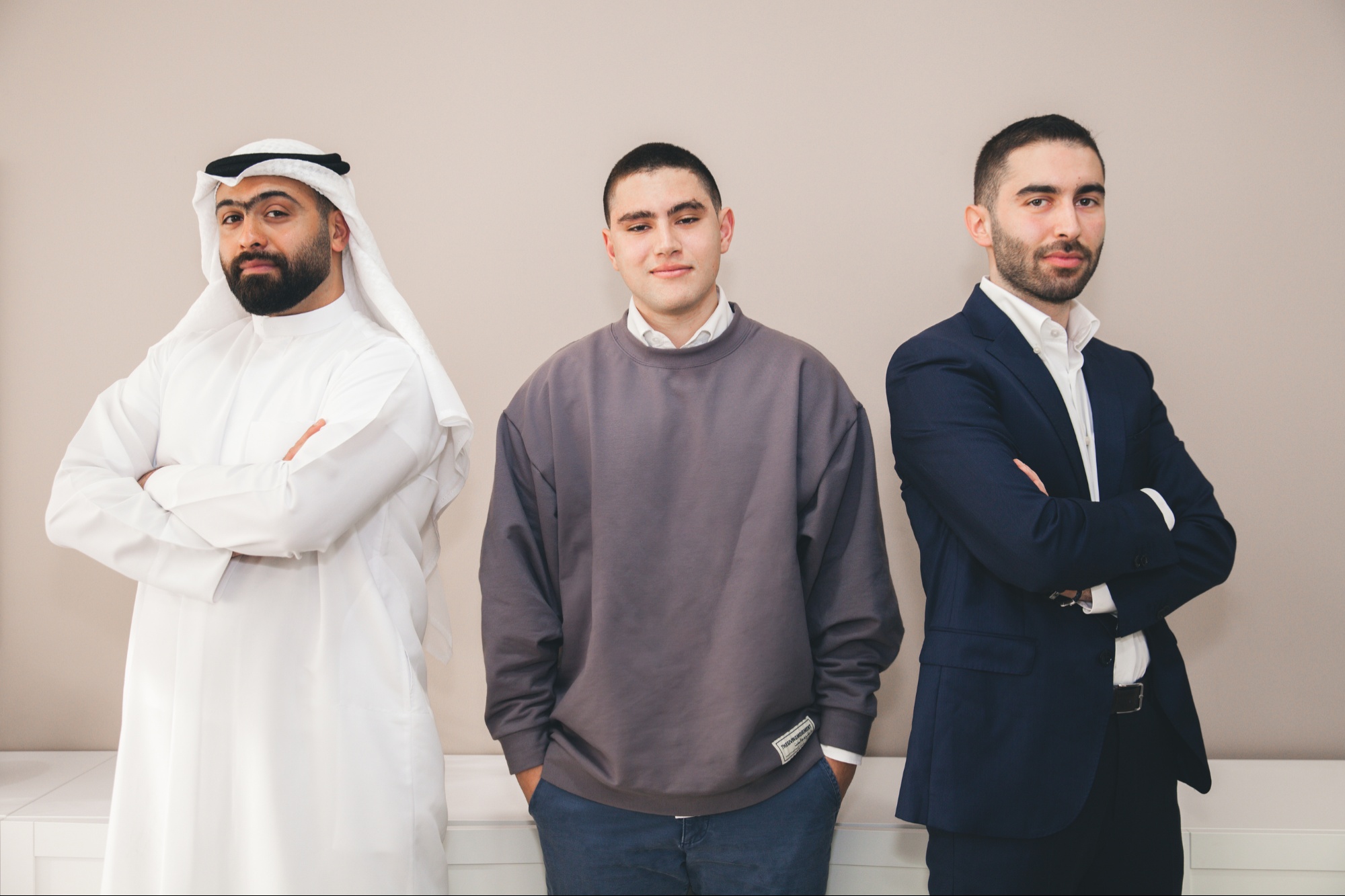 Dukkantek co-founders Ali Alsayegh, Sanad Yaghi and Shadi Joulani standing together