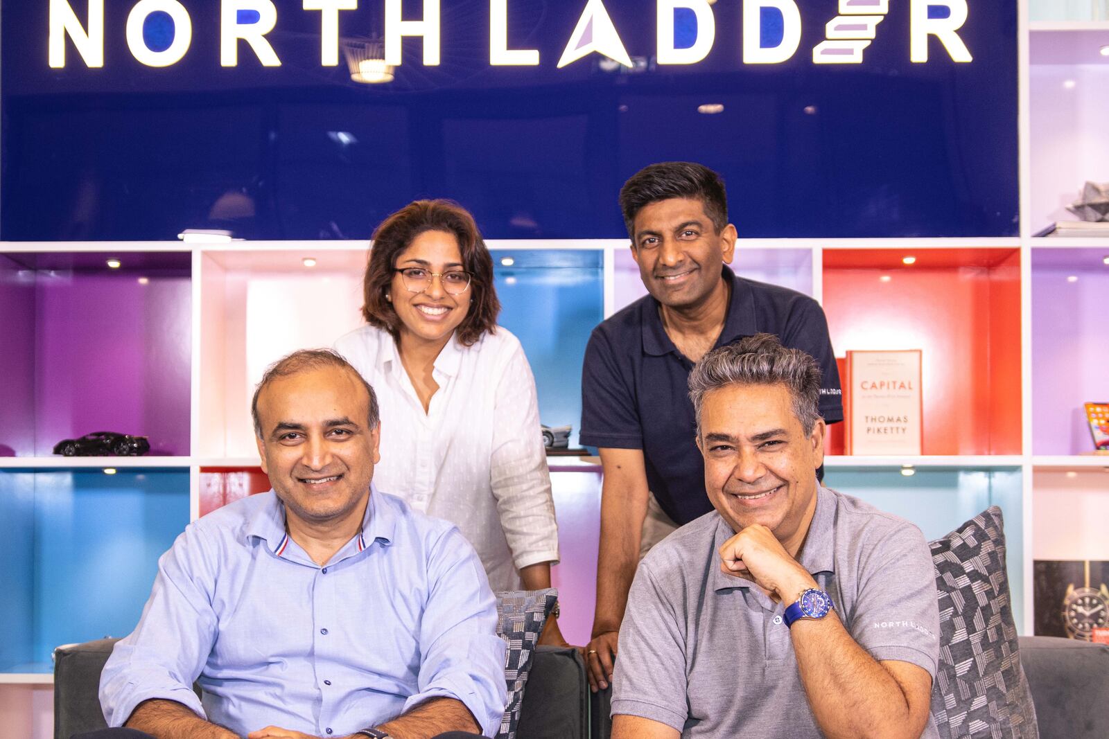 NorthLadder leadership team: Sandeep Shetty and Pishu Ganglani seated, with Neha Kalra and Mihin Shah behind them
