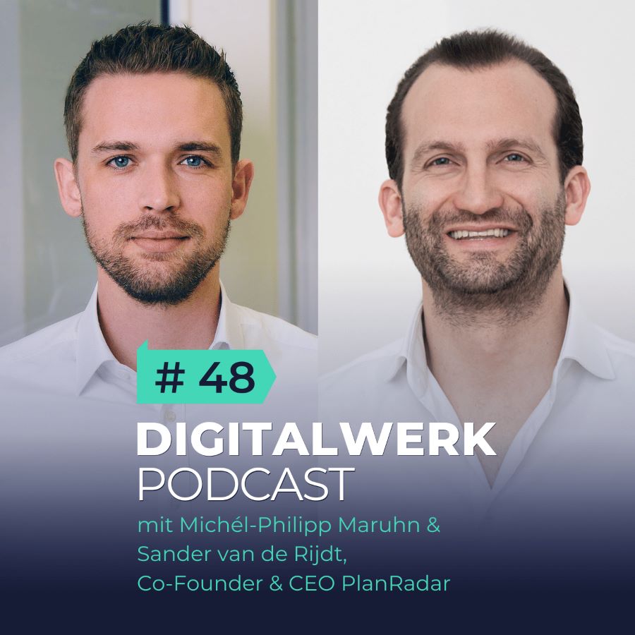 DIGITALWERK episode 48 artwork showing host Michél-Philipp Maruhn on the left and Sander van de Rijdt on the right
