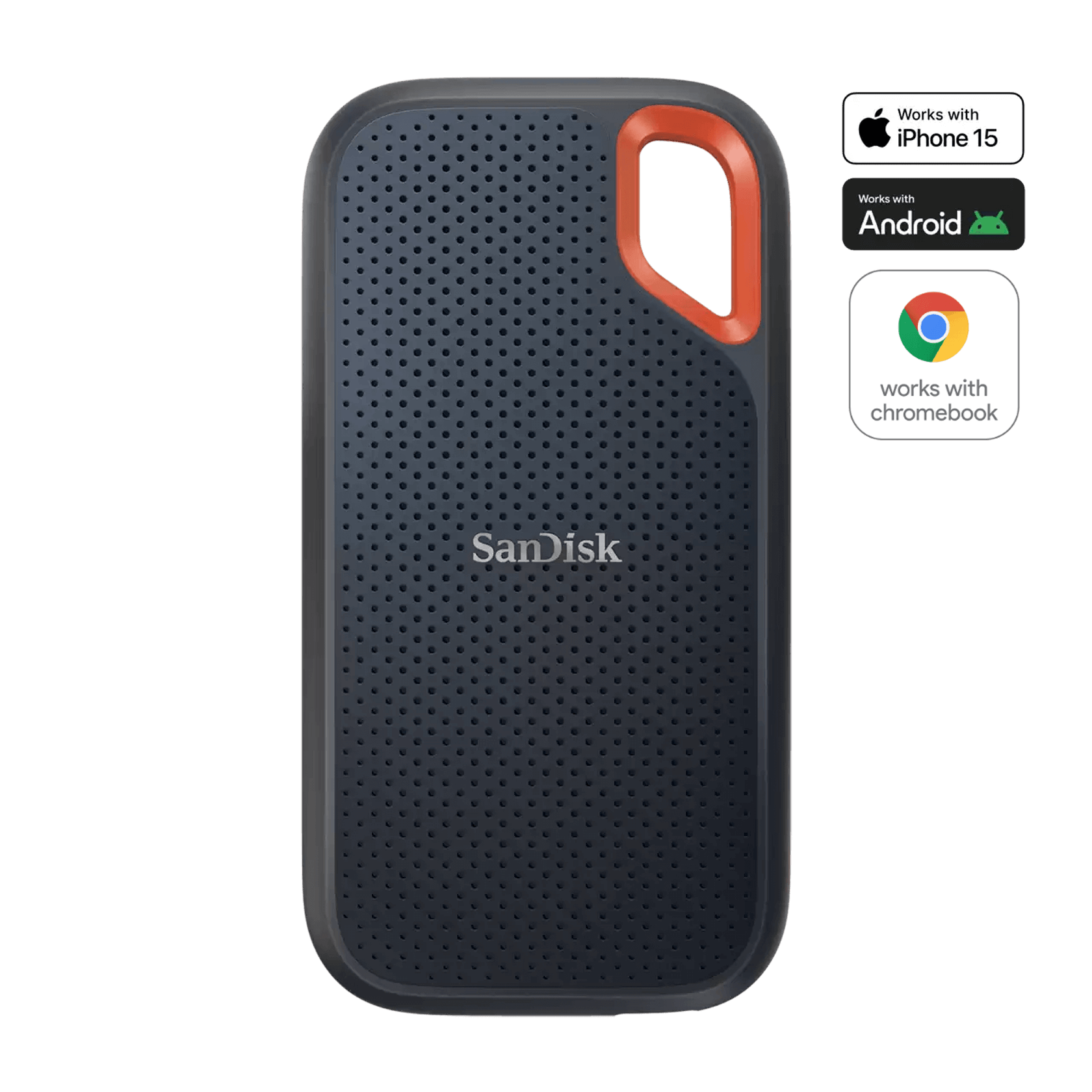 Front view of an earlier Sandisk Extreme Portable SSD