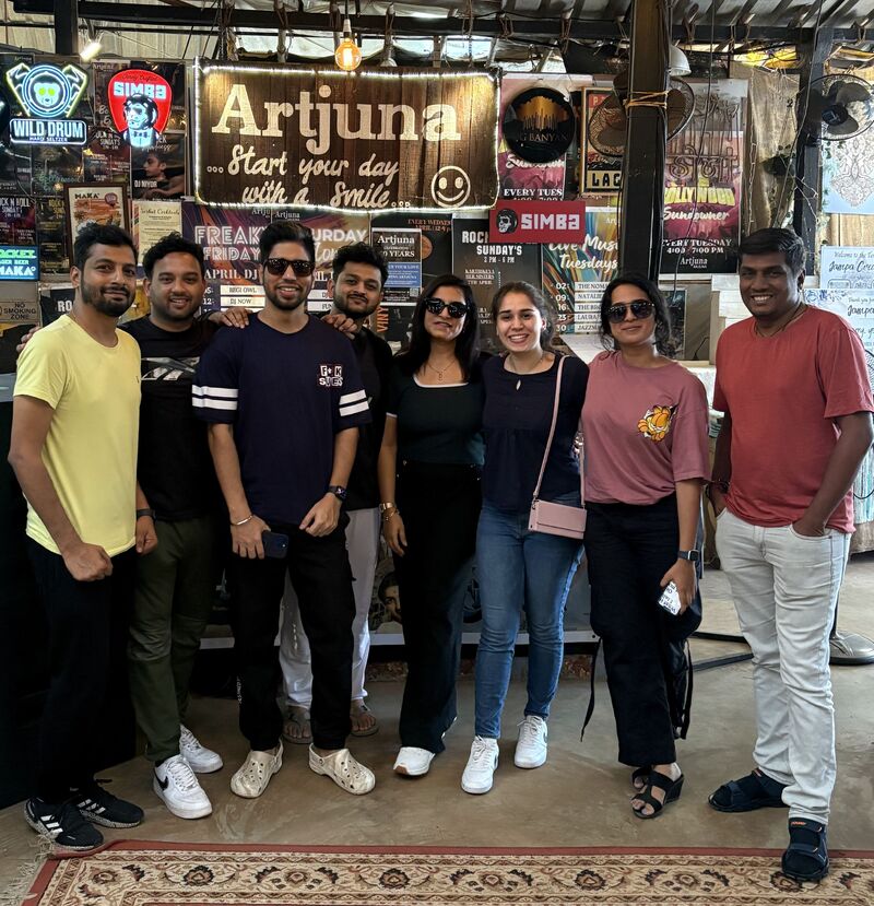 Sanket Kumar with Tessell colleagues during the team's first trip to Goa