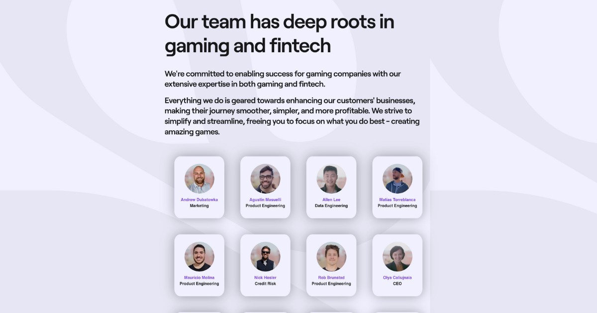 A Sanlo team graphic showing staff across engineering, marketing, credit risk, and leadership