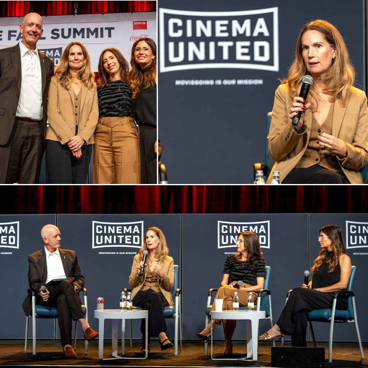Sara Moore speaking with fellow panelists at Cinema United's 2025 Fall Summit