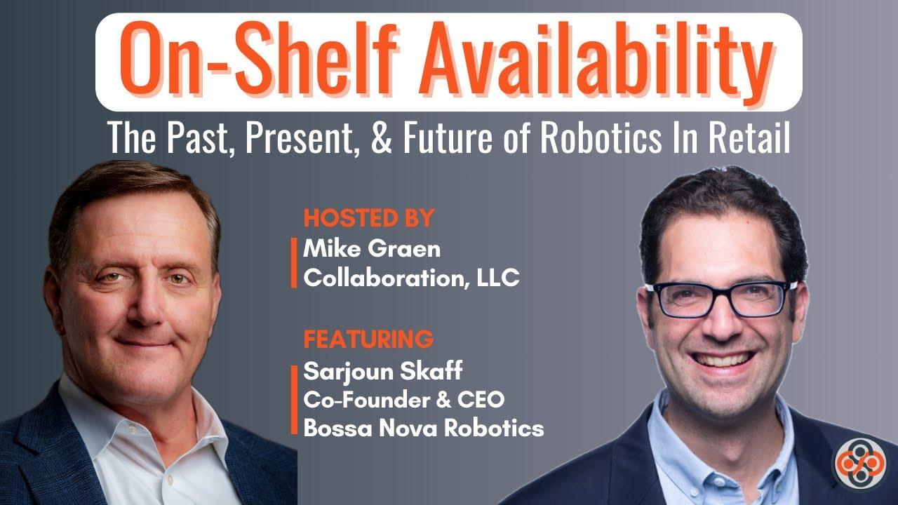 Episode artwork showing host Mike Graen on the left and Sarjoun Skaff on the right, titled On-Shelf Availability