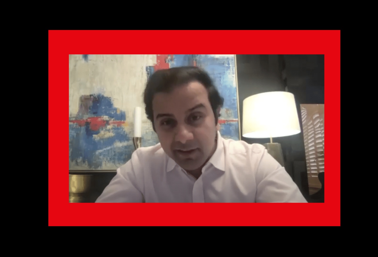 Sarvarth Misra speaking remotely during his November 2020 AL TV interview