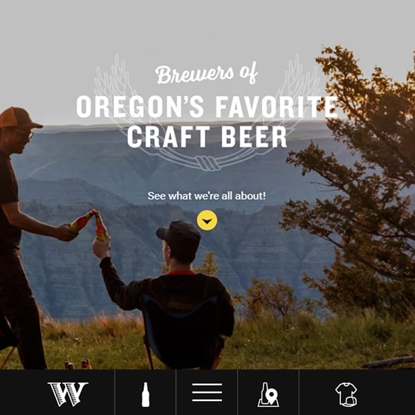 Widmer Brothers digital work showing two people sharing beer outdoors