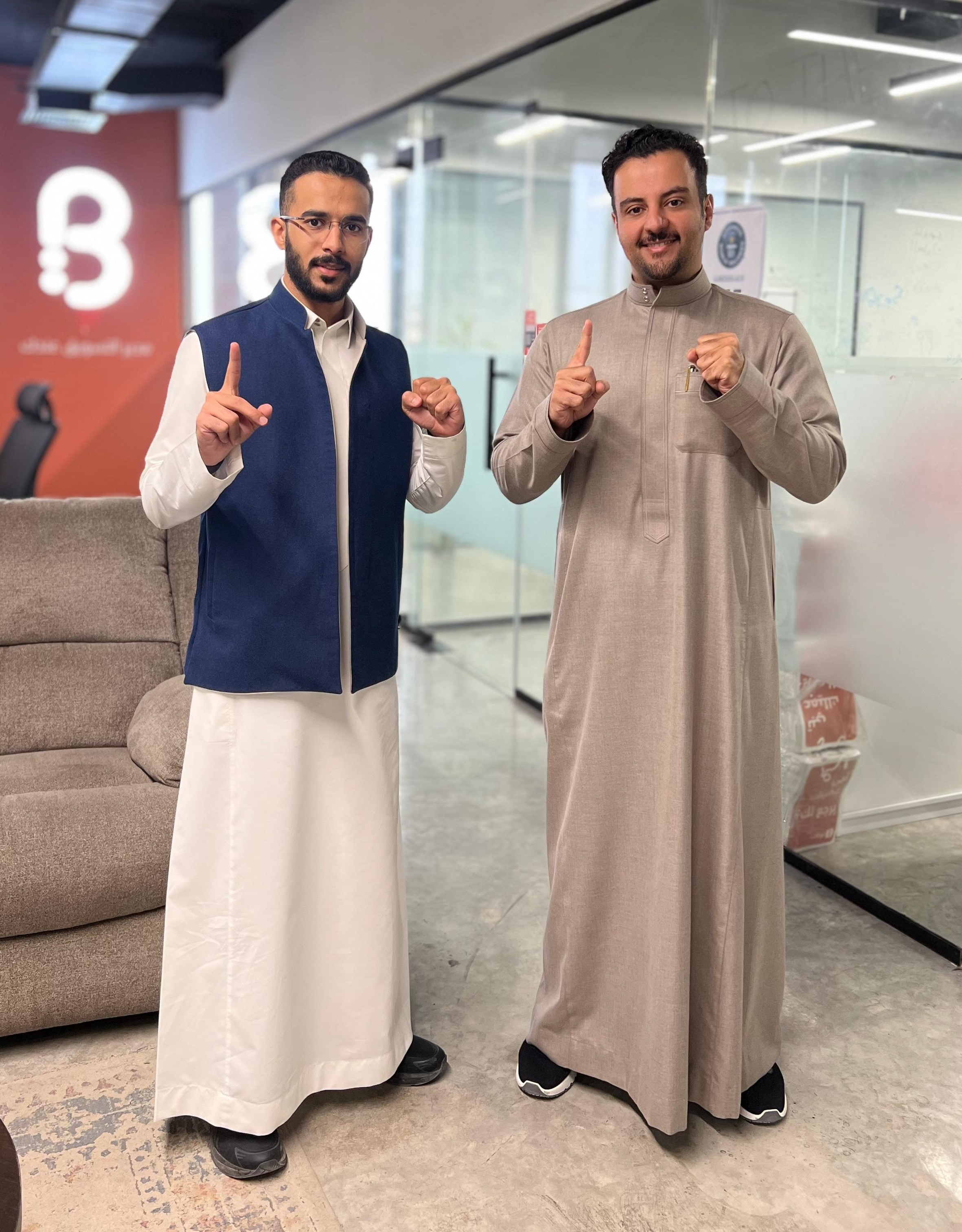 Bonat co-founders Bader Alfouzan, left, and Saud Binsaeed, right, in the office