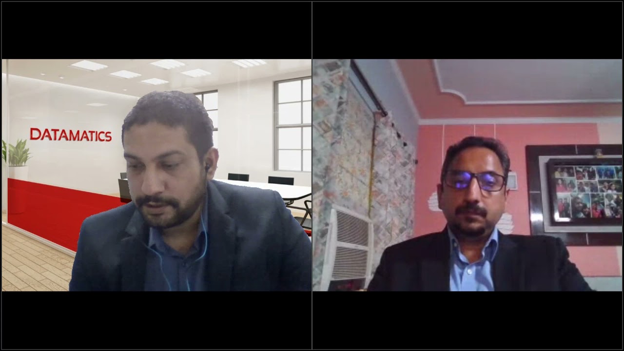 Saurabh Sharma speaking during a Datamatics automation webinar