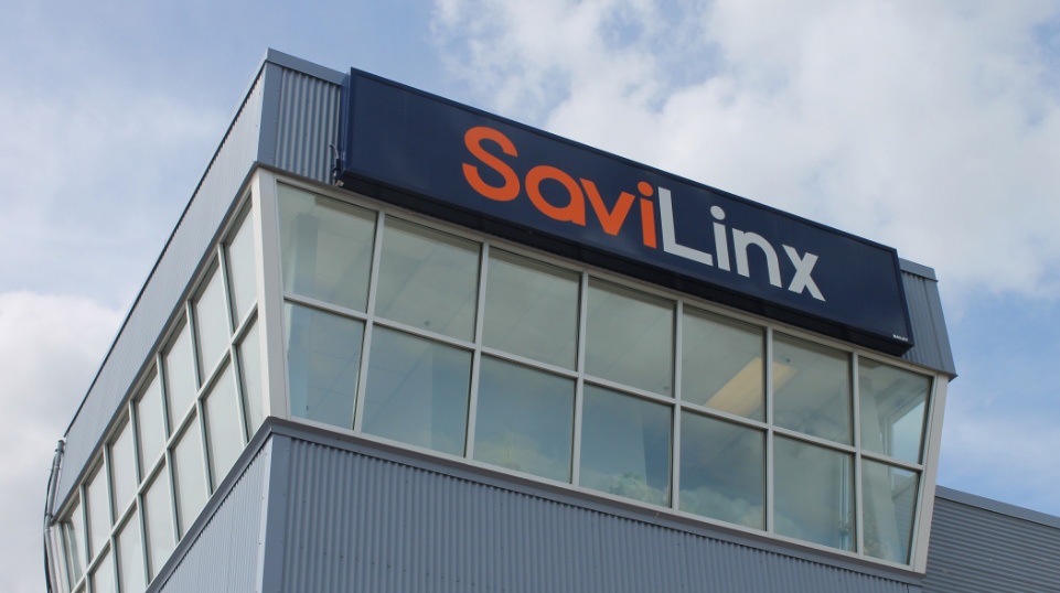 SaviLinx’s glass-fronted Brunswick office, photographed from below