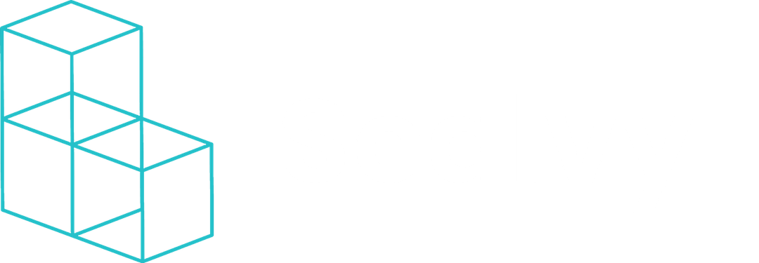 Scalvy logo - isometric stacked cubes wordmark