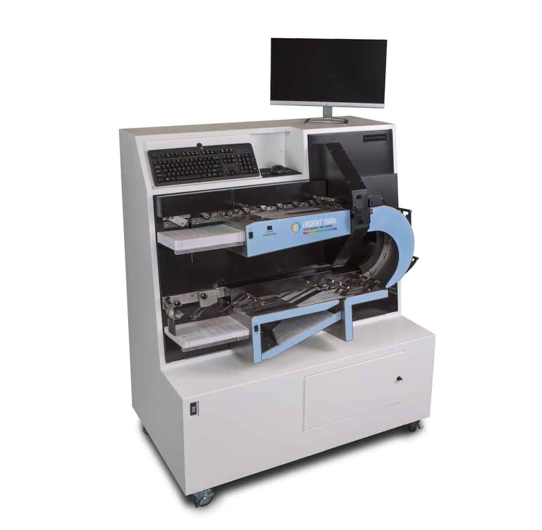 Scantron iNSIGHT 1500c production scanner with integrated computer controller
