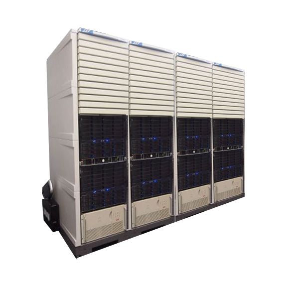 Scientel ESS 3400 server system with four tall equipment cabinets