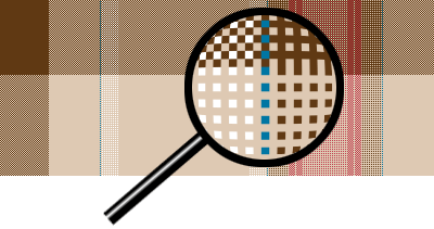 A close view of the plaid fabric illustrated in PlaidMaker's origin story