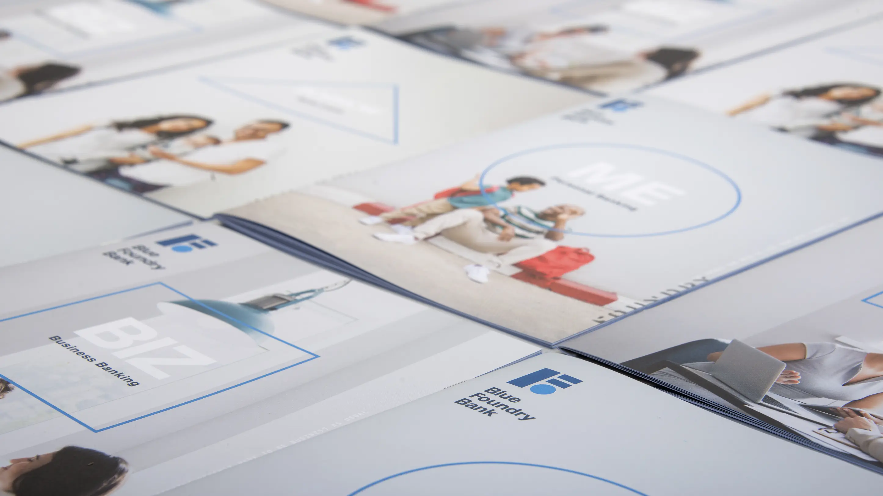 Blue Foundry Bank printed materials designed by FMS