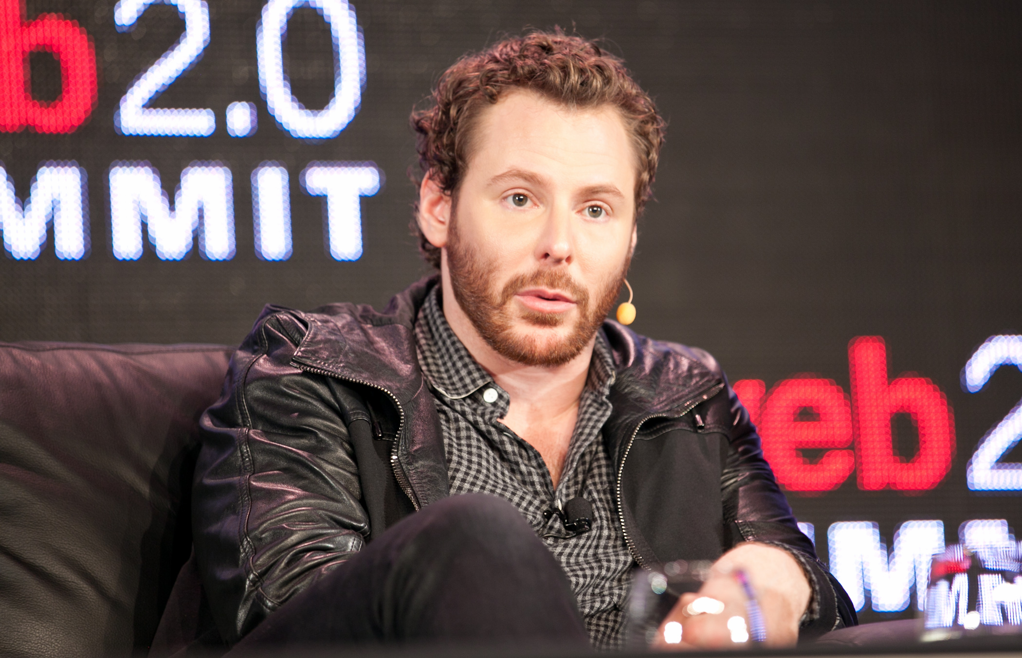 Sean Parker speaking onstage at the Web 2.0 Summit in October 2011