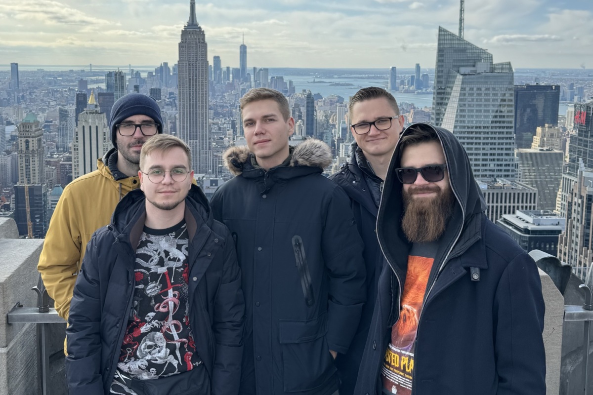 Five Seargin SAP Academy participants overlooking the New York skyline
