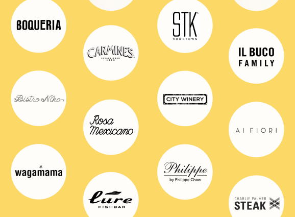 Collection of restaurant partner logos featured by Seated