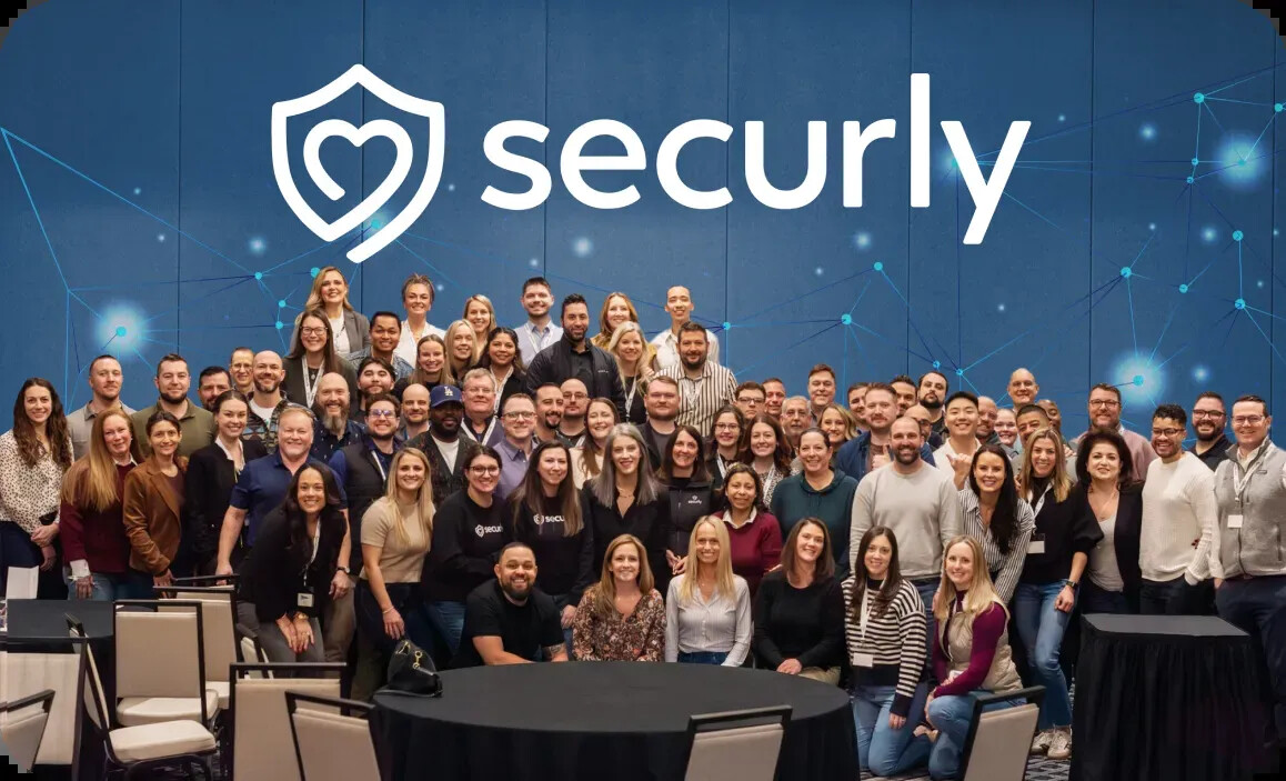 Members of the Securly team gathered together outdoors