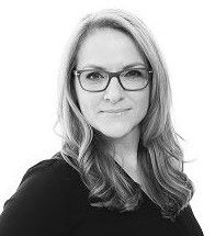 Sarah Segal in a black-and-white portrait