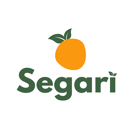 Segari logo - orange citrus with green Segari wordmark
