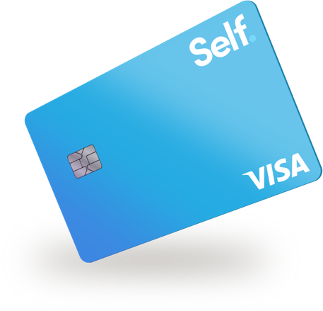 Self’s blue secured Visa card product illustration