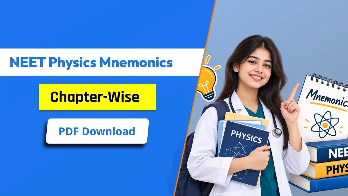 SelfStudys promotional artwork for its chapter-wise NEET physics mnemonics PDF