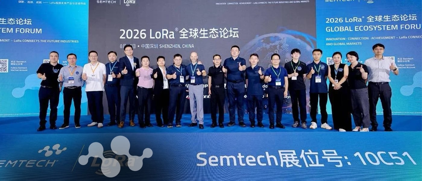 Semtech team and ecosystem partners at the 2026 LoRa Global Ecosystem Forum in Shenzhen