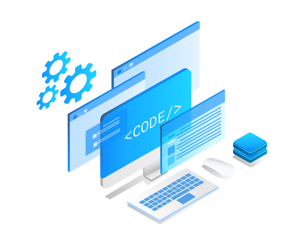 Sentar’s CodeValor illustration showing code windows around a computer
