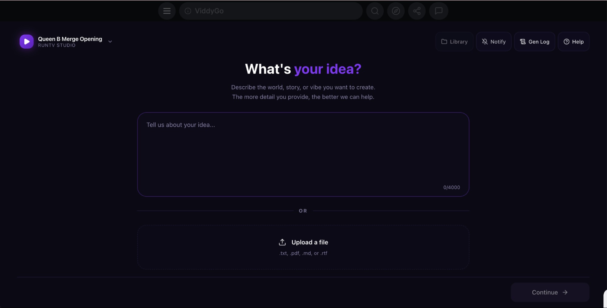 Viddy Go storyboard and generated scene interface