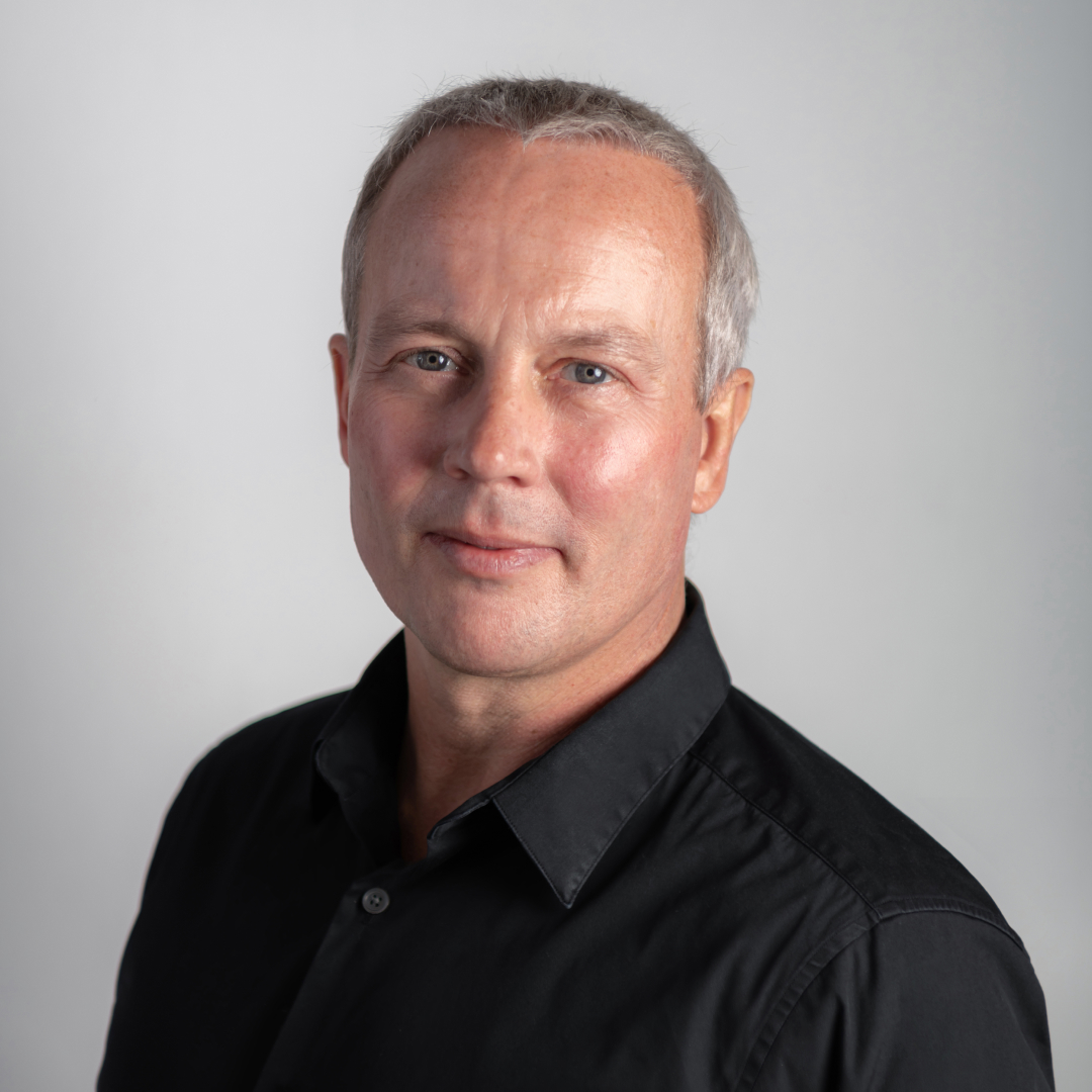 Peter Kirk, Sermo’s chief executive, wearing a black shirt