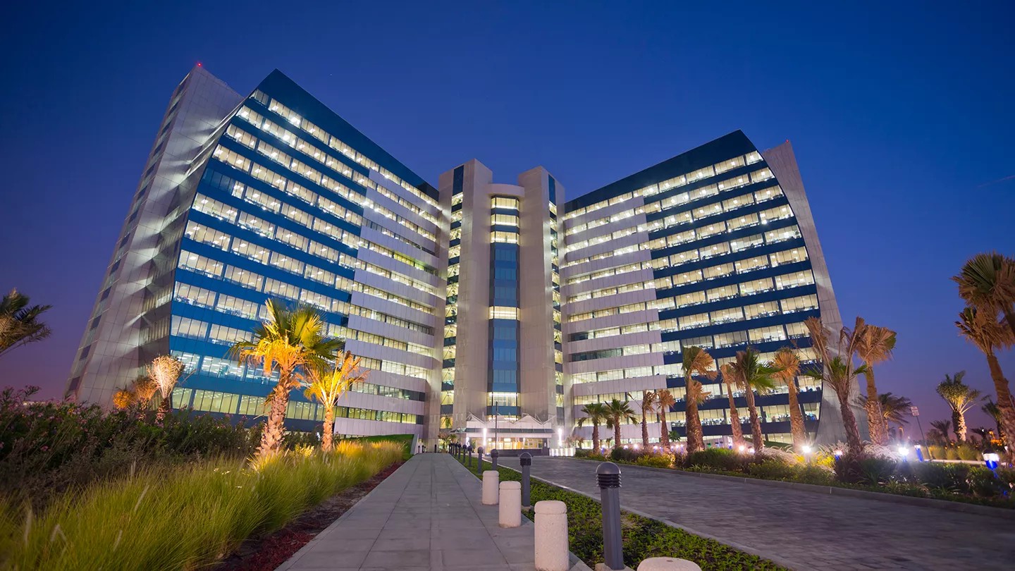 Aramco’s Al-Midra building in Dhahran. Context photograph from the company’s media library.
