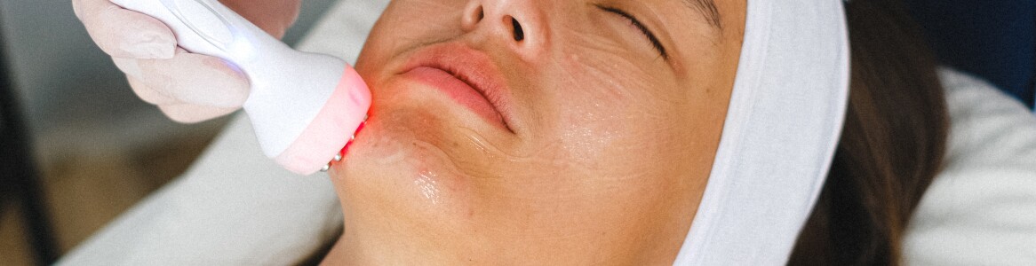 Close-up of a facial treatment shown on SEV's investor portfolio page
