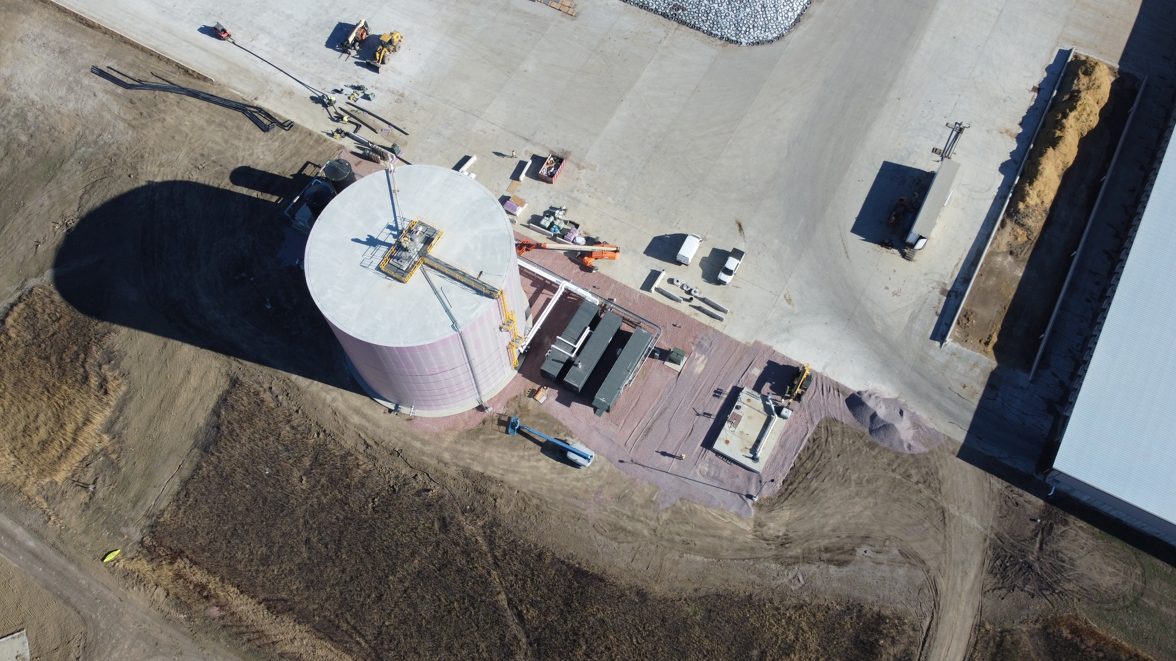 Aerial view of the Moody Biogas dairy digester facility