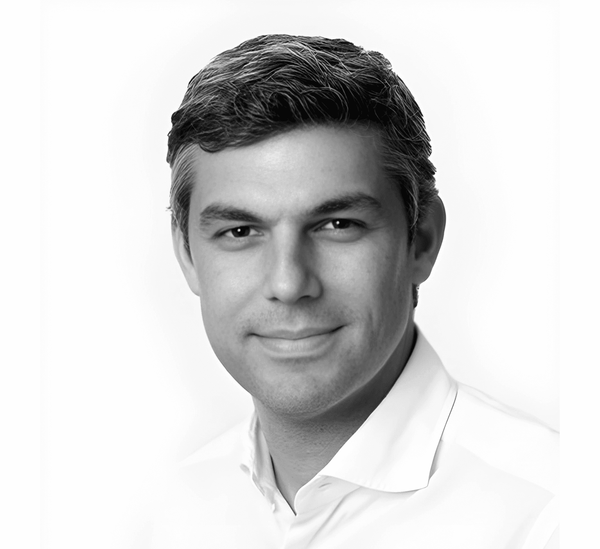 Black-and-white portrait of Sfera founder Morgan Fiumi