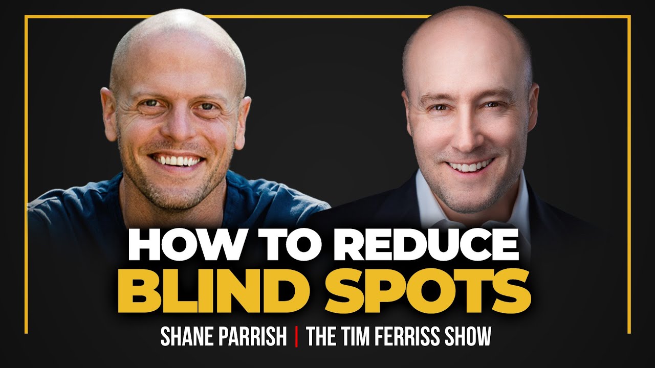 Promotional image showing Tim Ferriss and Shane Parrish for their interview about reducing blind spots