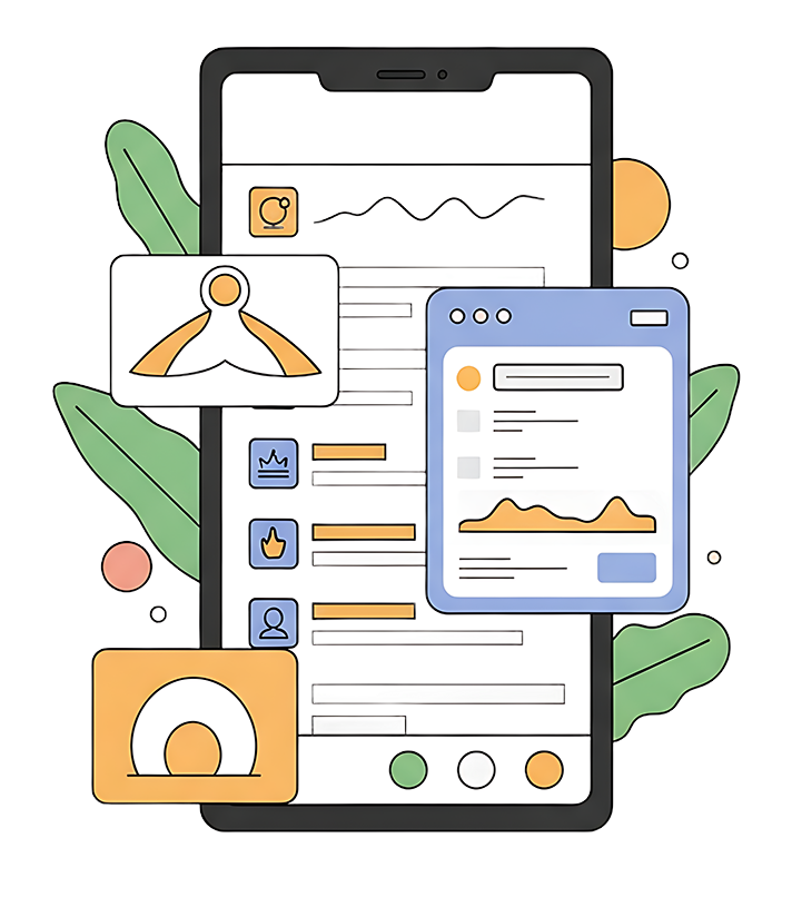 Shaw’s illustration of a mobile borrower self-service interface