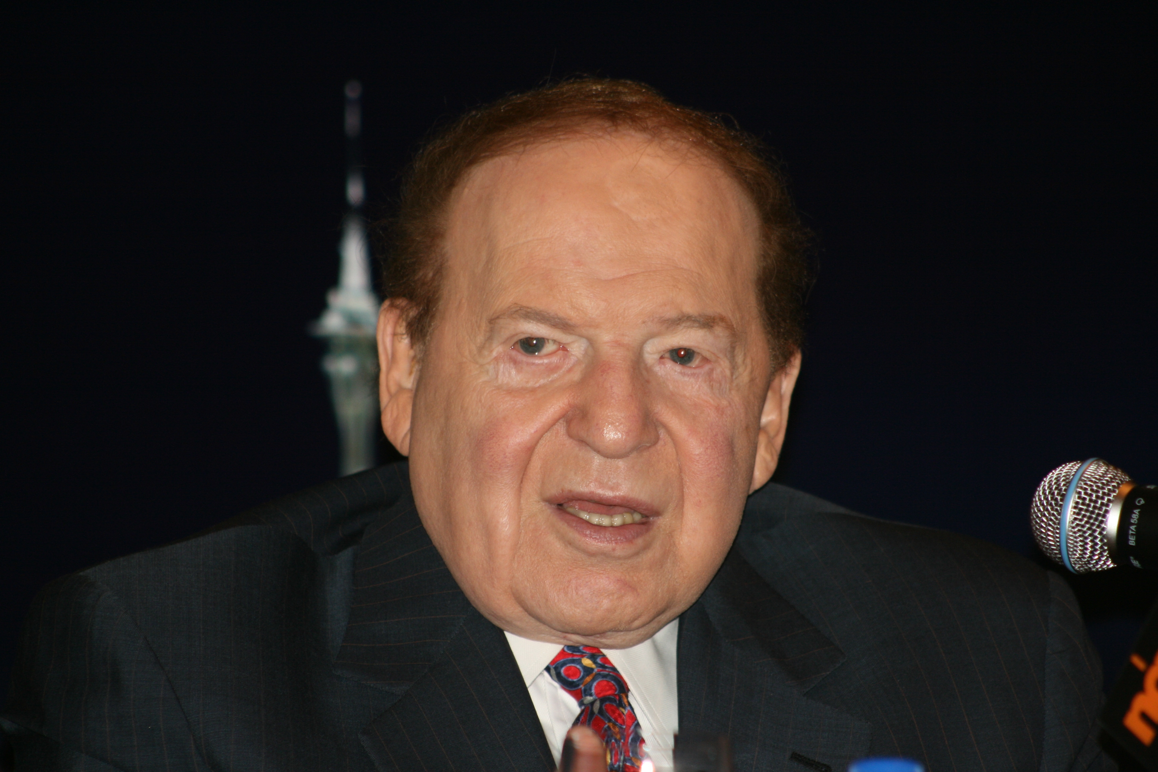 Sheldon Adelson speaking at a Hong Kong press conference in June 2010