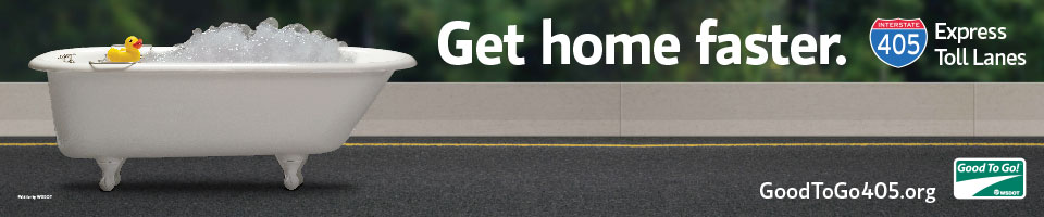 Transit promotion creative for Washington State Department of Transportation express toll lanes