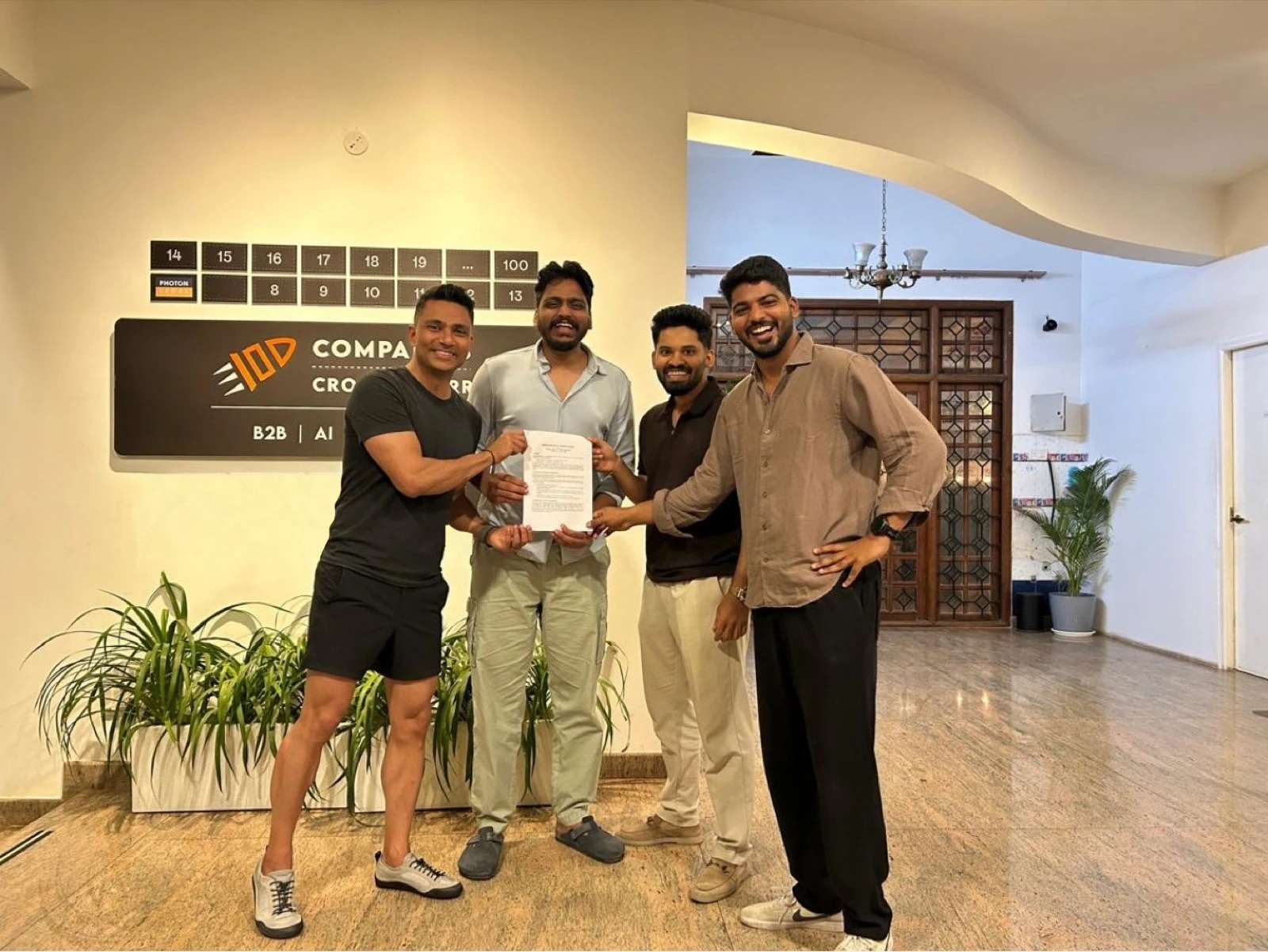 Shifu Ventures and Photon Legal representatives holding their co-building agreement