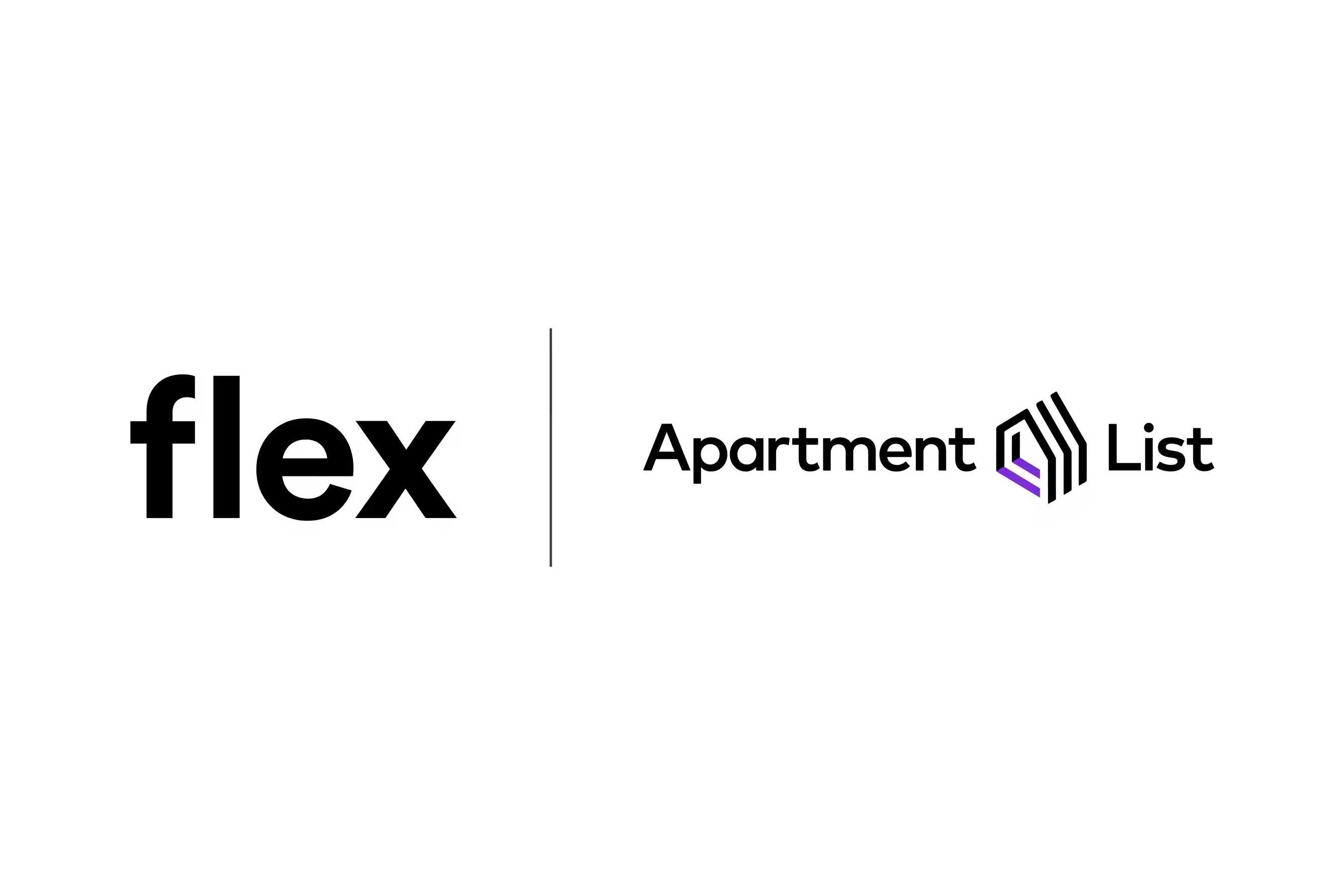 Official Flex and Apartment List partnership announcement graphic