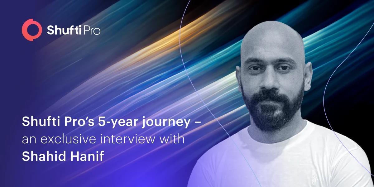 Shufti’s 2022 interview artwork featuring co-founder Shahid Hanif