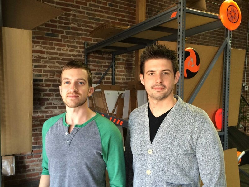 Shyp co-founders Joshua Scott and Kevin Gibbon in an early packing space