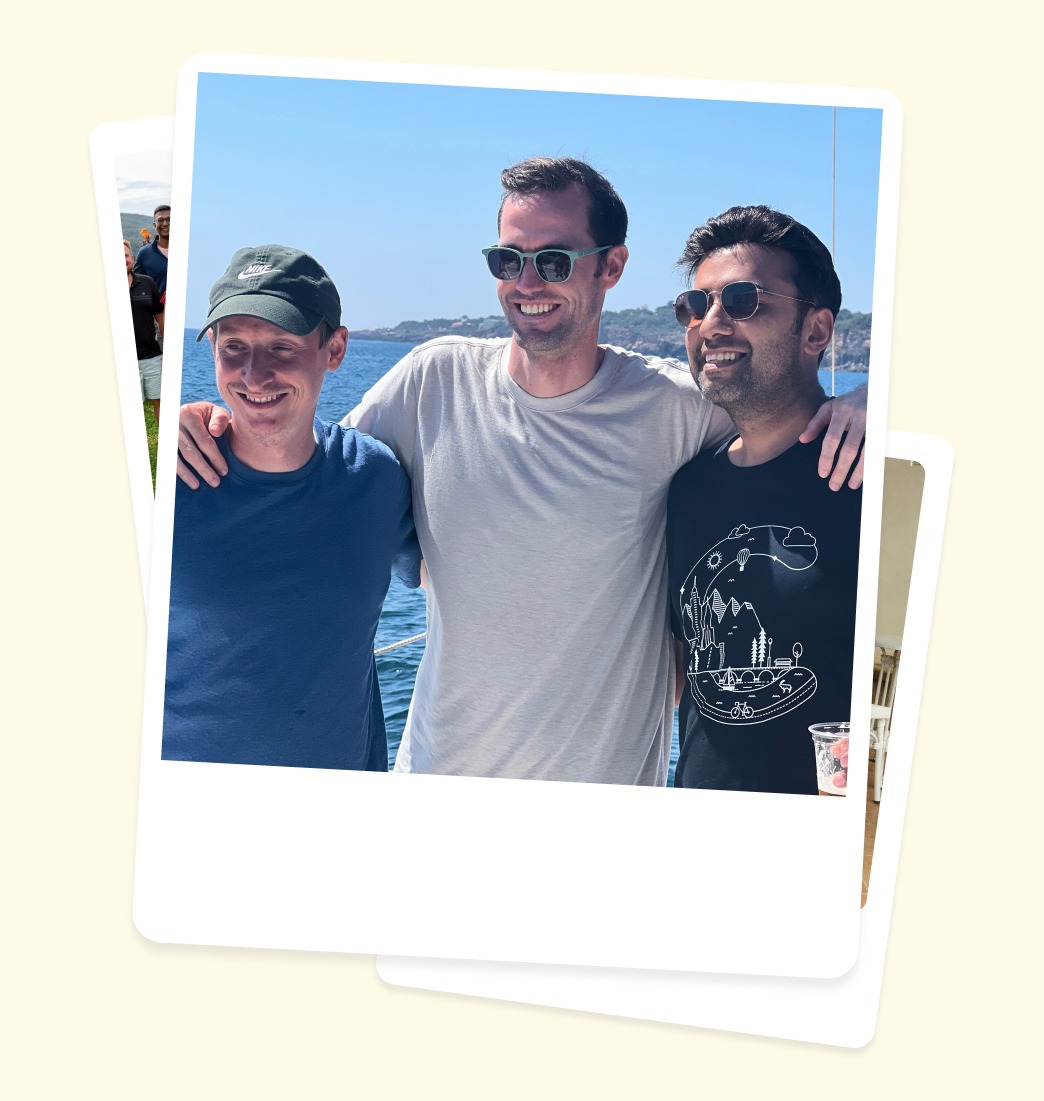 Circle co-founders Andrew Guttormsen, Rudy Santino and Sid Yadav together outdoors