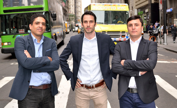 Siemplify founders Alon Cohen, Amos Stern, and Garry Fatakhov standing on a New York street