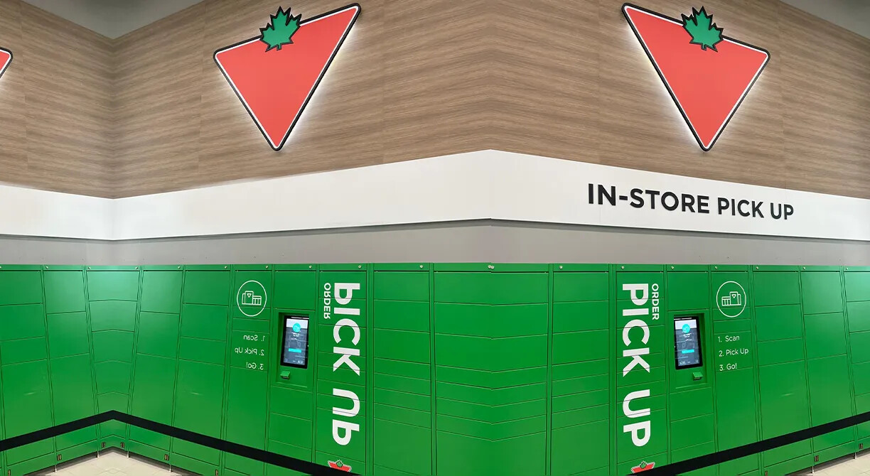 A Canadian Tire self-service locker installation made by Signifi Solutions