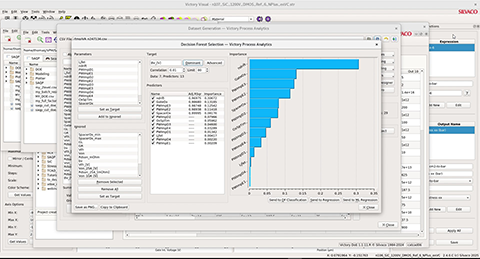 Silvaco FTCO interface displaying parameter controls and virtual experimentation results